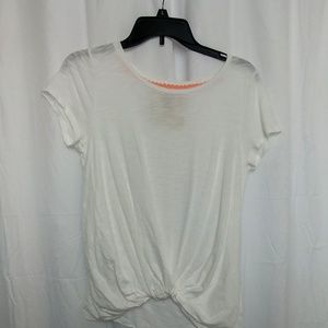 White Cupio size M T shirt w front tie up